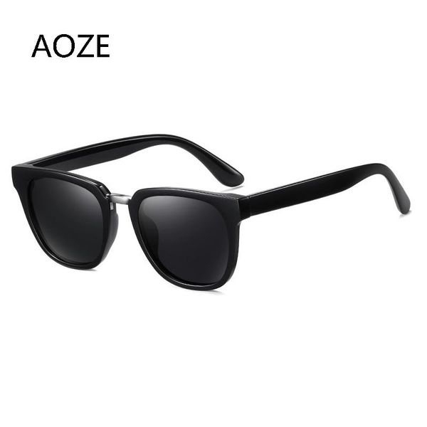

sunglasses aoze 2021 fashion leopard ladies cat eye polarized men classic vintage driving sun glasses uv400, White;black