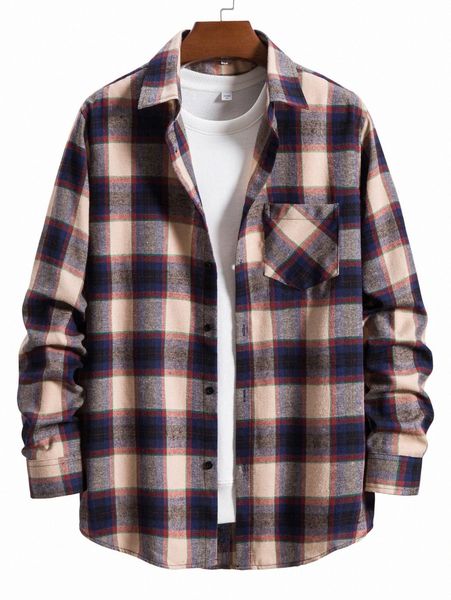 

men tartan patched pocket shirt without tee v6jk#, White;black