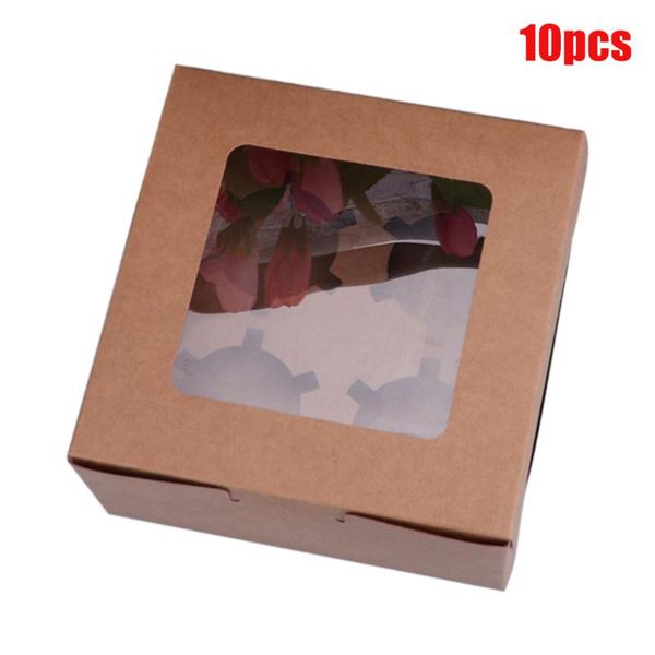 

gift wrap 10pcs bakery dessert cupcake box packaging wedding party birthday clear window 2 4 6 holes case display storage container