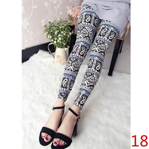 

women's leggings selling high elastic design vintage graffiti summer floral patterned print leggins for women 2021, Black