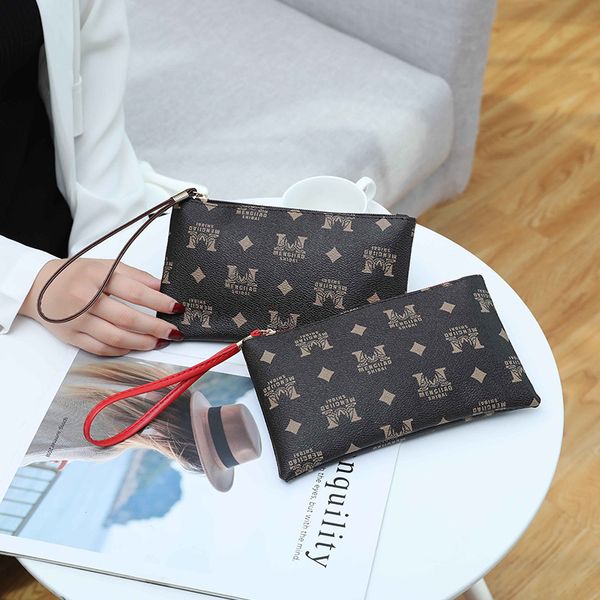 

2021 new hand zero wrist women's long purse mobile phone bag, Red;black