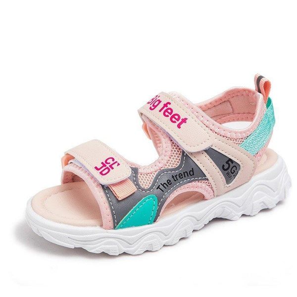 

sandals girls' 2021 children's shoes soft bottom net red, Black;red