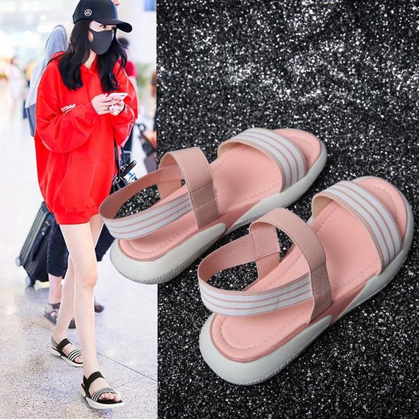 

dress shoes 2021 women beach summer open-toed sport sandals wedge outdoor cool platform nvlx43, Black