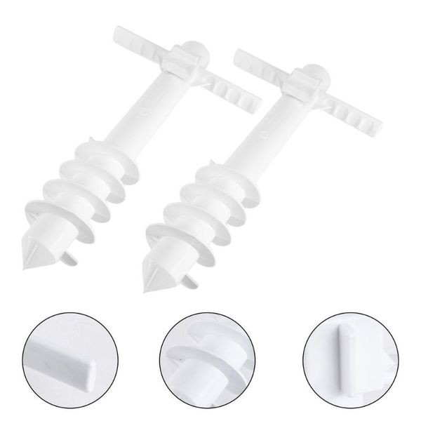 

outdoor pads 2pcs five-spiral umbrella bases beach anchors for (white)