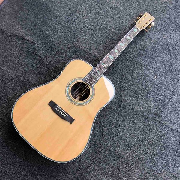 

custom solid spruce 41 inch left handed acoustic guitar rosewood fingerboard