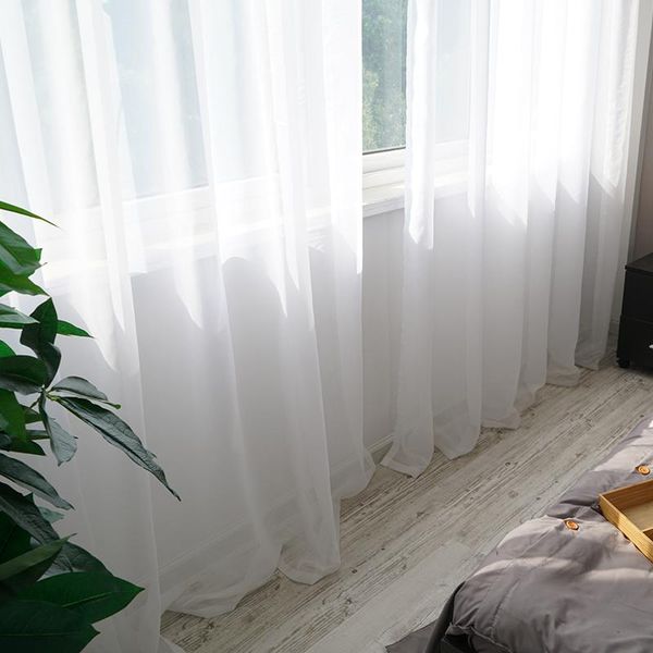 

white sheer curtains for living room bedroom window treatments modern solid voile drapes curtain &