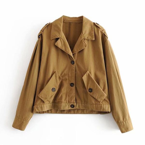 

women's jackets vintage solid women jacket winter single breasted loose coat fashion turn down collar lady outerwear chic cotton top, Black;brown