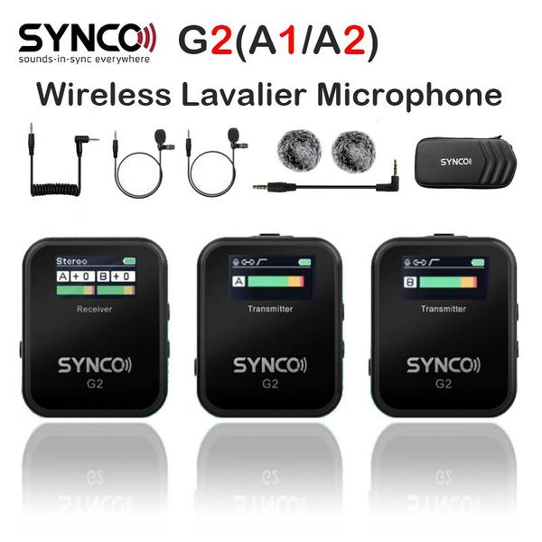 

microphones synco g2a1 g2a2 g2 a1 a2 microphone wireless lavalier microfone mic system for smartphone table dslr camera realtime monitoring