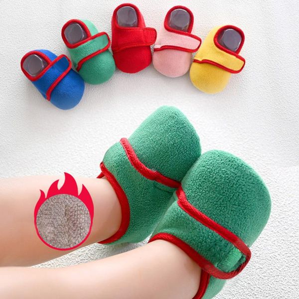 

first walkers baby shoes born toddler boy girl non-slip warm fleece prewalker floor socks thick autumn winter sock