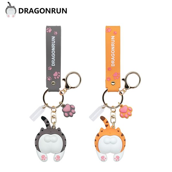 

cat buttock small gift keychain pendant exquisite bag pendantfashion creative car key chain, Silver