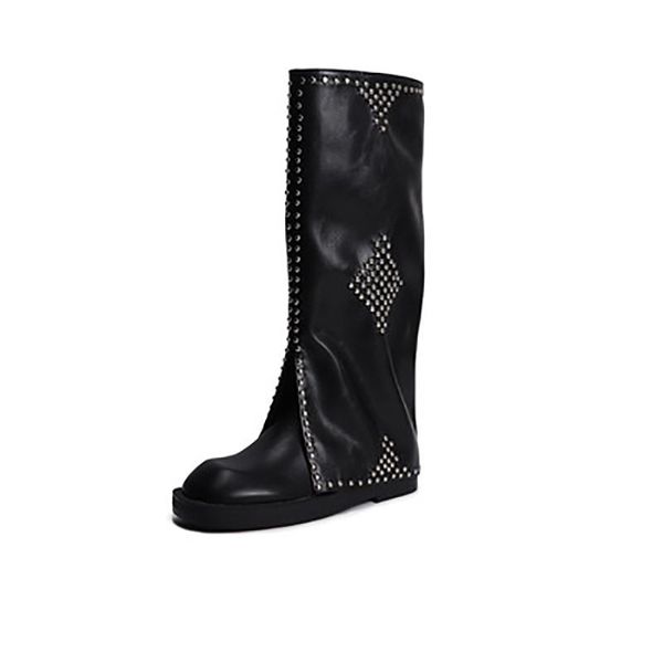 

boots strange design fashion trouser shoes pointed stiletto high heels slim middle tube women's slip-on suede ankle, Black