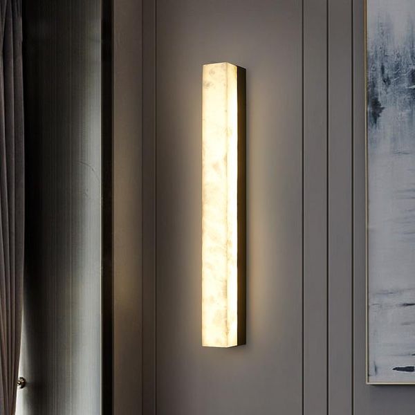 

wall lamp chinese style marble living room background light luxury post-modern minimalist all-copper