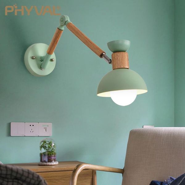 

wall lamp phyval nordic creative colorful living room hallway bedroom bedside modern scalable wooden homelighting