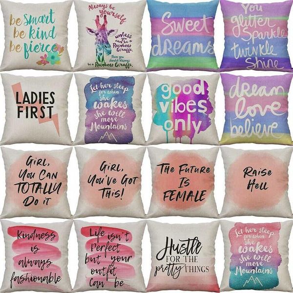 

cushion/decorative pillow 18'' cotton linen case cushion home cover decor print letter fashion