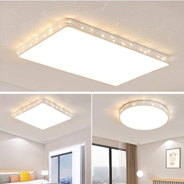 

ceiling lights led light home modern panel lamp natural warm white cold round square living room bedroom kitchen