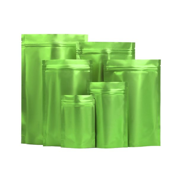 

matte green aluminum foil stand up bag grip seal tear notch doypack food snack coffee bean storage pack pouches lx4225