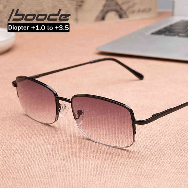 

iboode classic men women read sunglass with dioptry + 1.0 1.5 2.0 2.5 3.0 square metals frame sunglass prbyopia eyewear, White;black