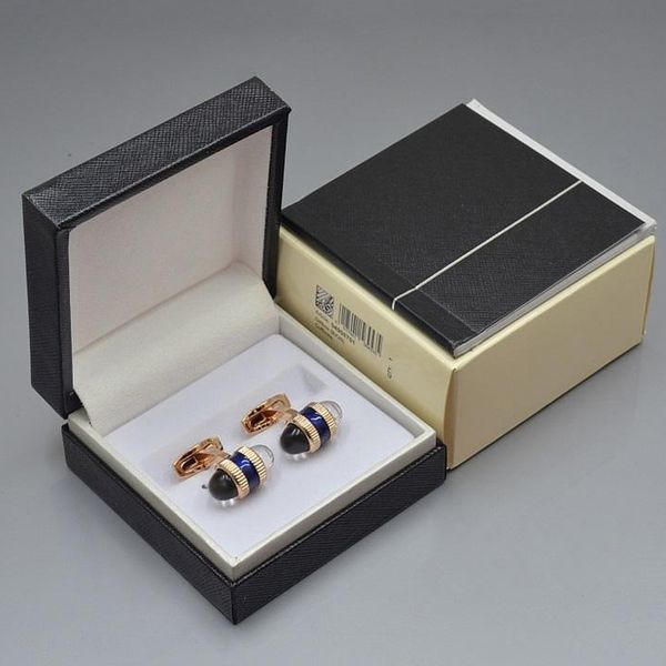 Gemelli di marca Buona vendita Gemelli di cristallo con scatola Bottoni manica da uomo Gioielli di lusso