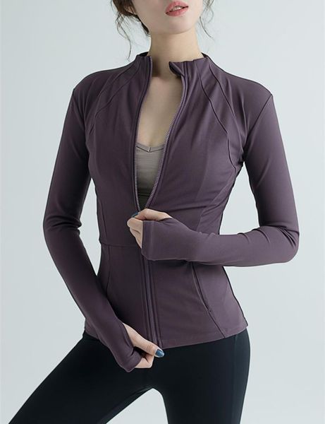 

running jackets long sleeve sports jacket women's zipper fitness yoga shirt winter warm gym sportswear workout clothes, Black;red