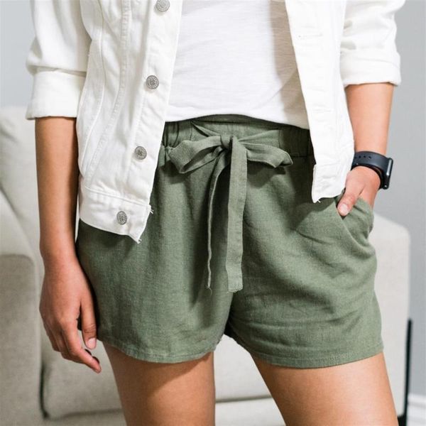 

shorts women summer 2021 casual drawstring splice elastic waist pocketed solid loose sport feminino ma6 women's, White;black