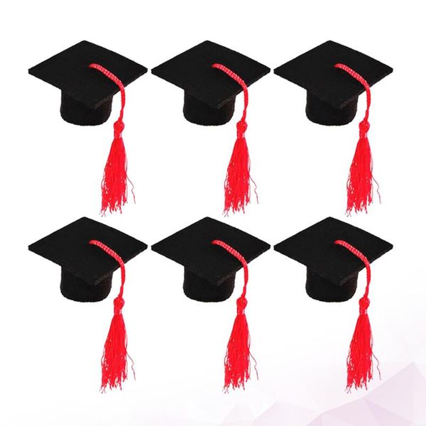 

party hats 6pcs mini doctoral cap shape bottle adorable tassel cover graduation ornament beer decoration