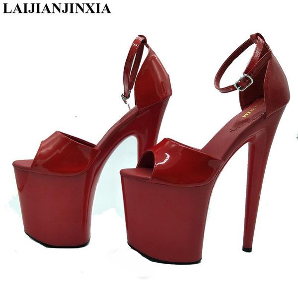 

shoes thin heels platform 8 inch high sandals mature nightclub model fashion women's, Black