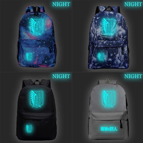 

backpack attack on titan fashion rucksack for men women boys girls luminous school bags beautiful pattern