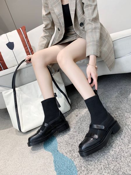 

design casual trendy womens fashion boots women luxury lady knee boot cowhide leather fall and winter must have it, Black
