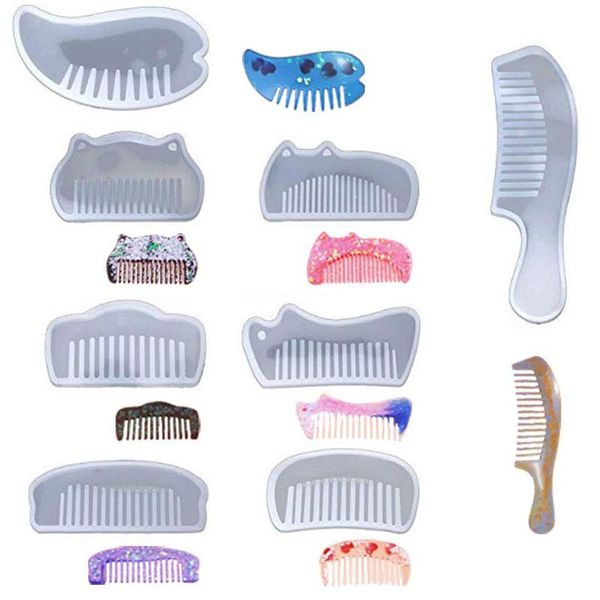 

1pcs 3d transparent uv resin silicone comb mold epoxy molds for diy jewelry making tools moldes craft