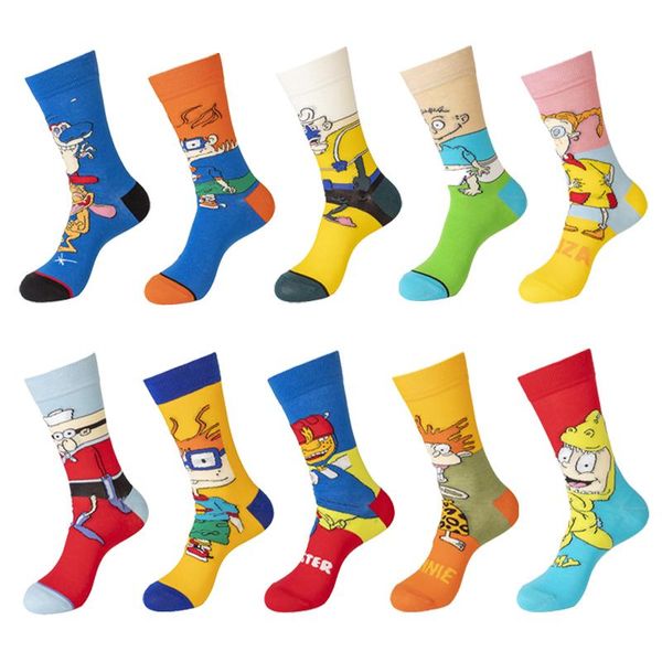

men's socks fashion cute anime men women personality sports running skateboarding basketball novelty high-sock gift non-slip cotton hos, Black