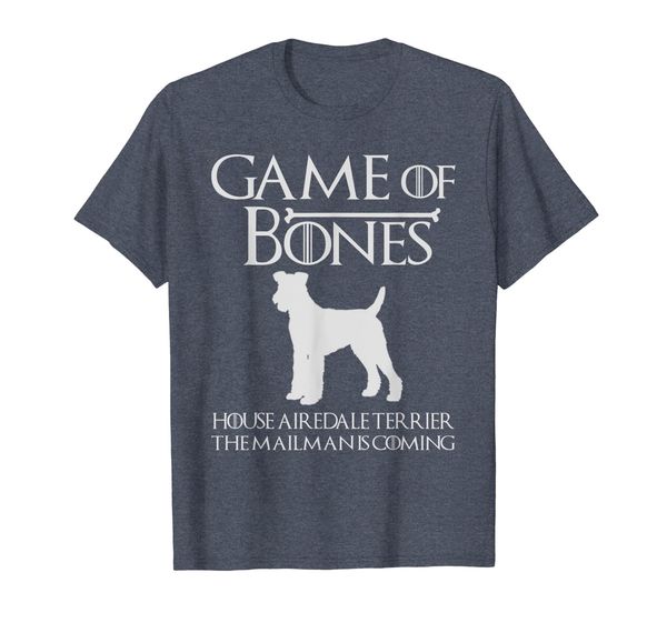 

game of bones-airedale terrier the mailman is coming, White;black