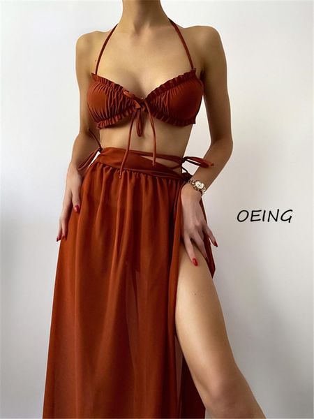 

women's swimwear bikini 3 piece set women string bathing suit 2021, White;black