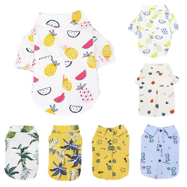 

dog apparel summer cat shirt pet printed clothes breathable t-shirt for small medium large puppy cozy clothing accessories