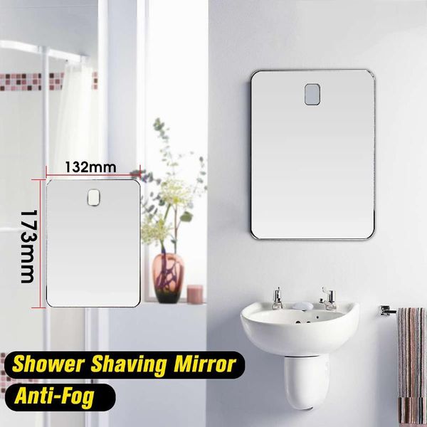 

mirrors anti fog shower mirror bathroom acrylic fogless travel washroom bath wall hook for man shaving 13*17cm