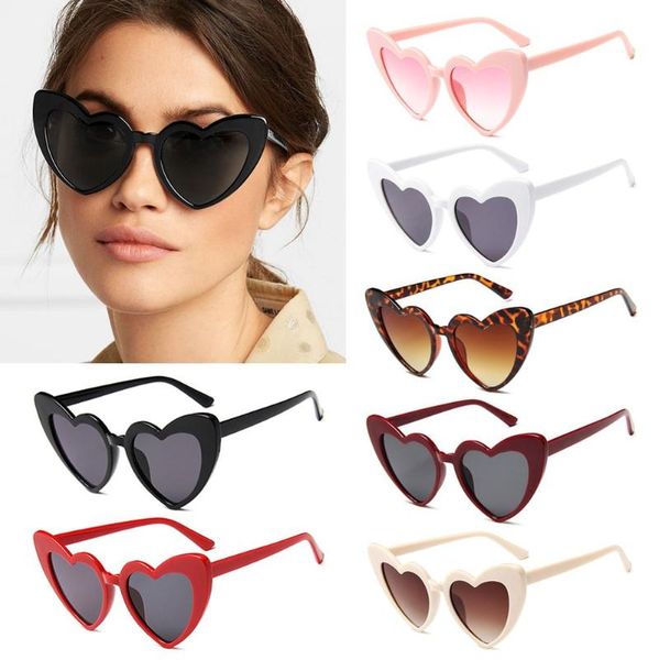 

sunglasses heart shaped for women fashion love uv400 protection eyewear, White;black