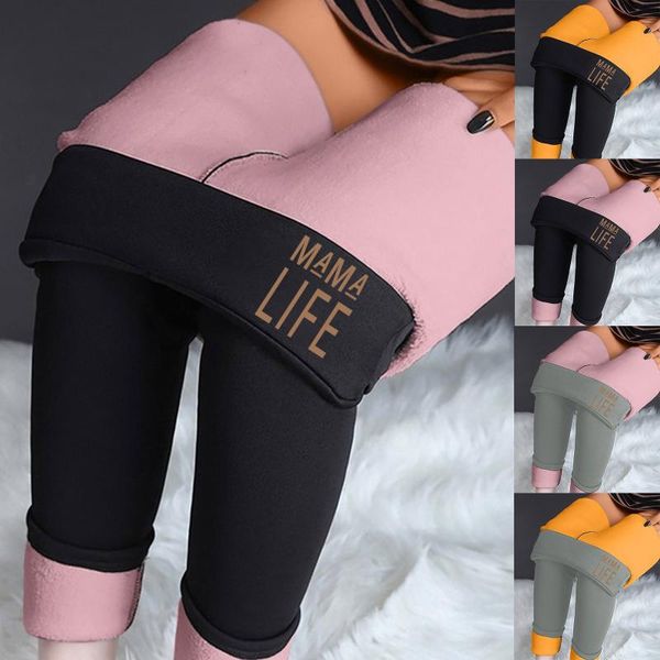

women's leggings pants warm winter thick velvet legging high waist black compression lamb wool cold resistant