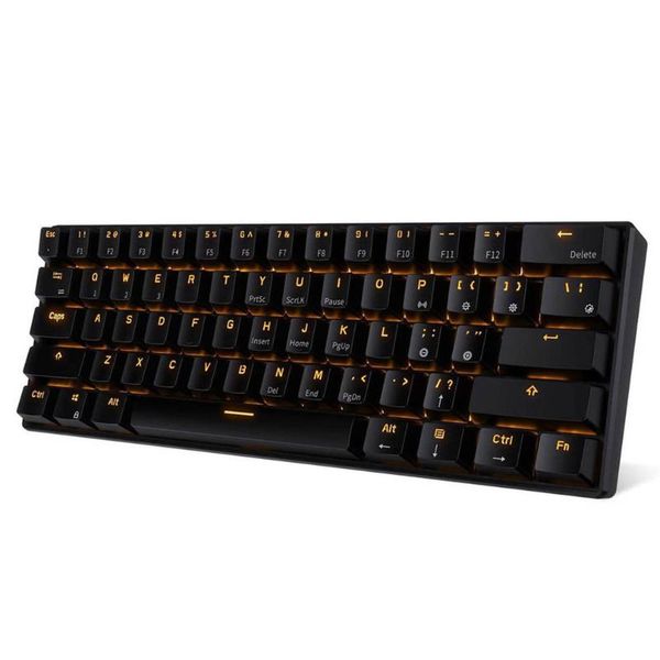 

keyboards rk61 wireless bluetooth mechanical gaming slim 61 keys rgb single led backlit multi-device green switch keyboard