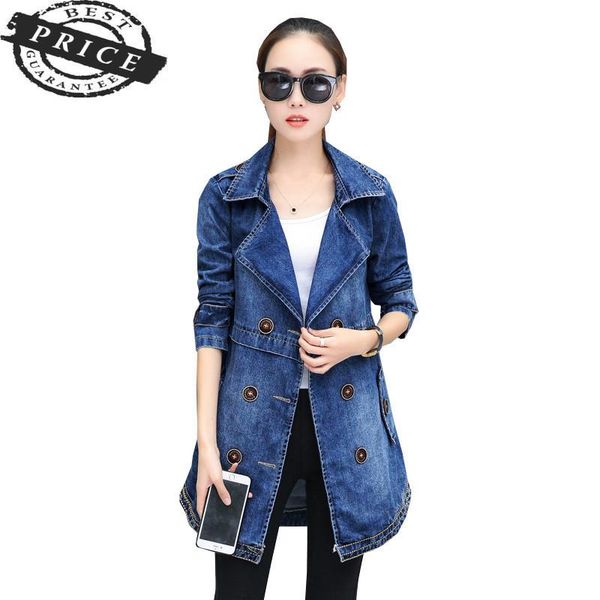 

spring autumn fashion 2021 female denim jacket blue jean women coat double breasted boutique casual ladies outerwear lx42 women's jacke, Black;brown