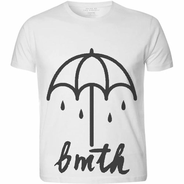 

white bring me the horizon umbrella licensed men t-shirt, White;black