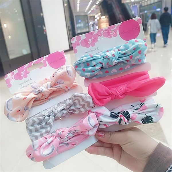 

hair accessories 2set/lot=6pcs dot/stripe/print flower cartoon bow elastic headbands toddler turban band infant girl bows, Slivery;white