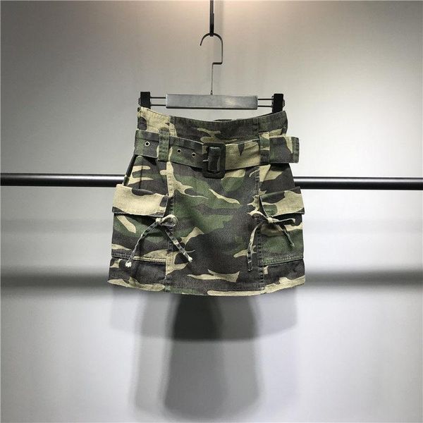 

skirts personalized high waist camouflage buttock skirt summer casual slim versatile denim, Black