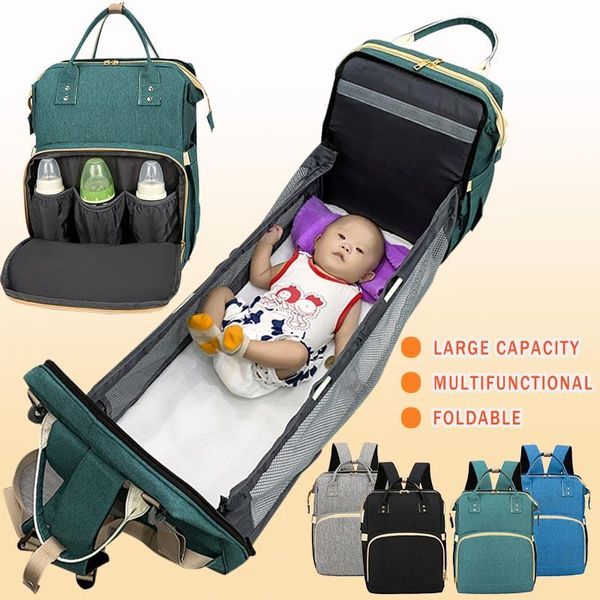 

diaper bags mommy bag&baby bed crib 2 in 1 large capacity baby nappy bag nursing fashion travel backpack care for mother