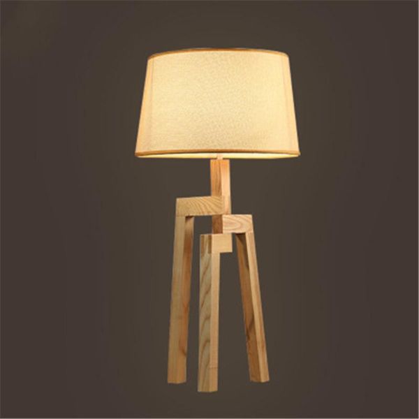 

table lamps el modern simple wooden light living room solid wood lamp study bedroom bedside free