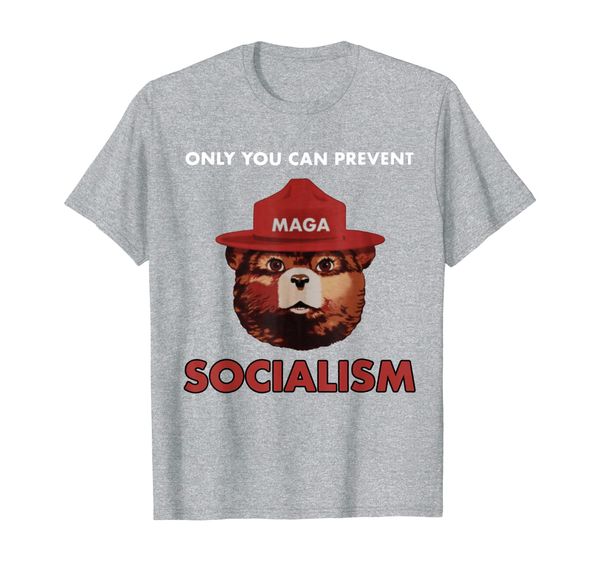

only you can prevent socialism maga and keep america great t-shirt, White;black