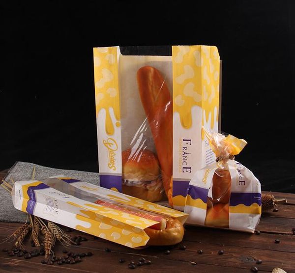 

gift wrap 100pcs plain colour kraft paper toast bread bag candy cookies dessert home party birthday food packaging