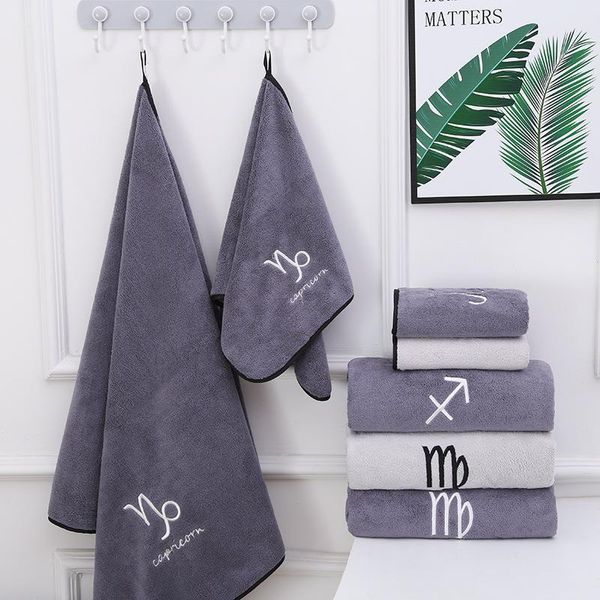 

towel towels microfiber bath and face with 12 constellations embroidery super absorbent bathroom