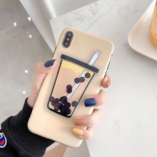 

3d cartoon boba cases compatible with iphone 11 12 pro max super cute bubble milk tea soft silicone rubber bumper cover cool fun protective