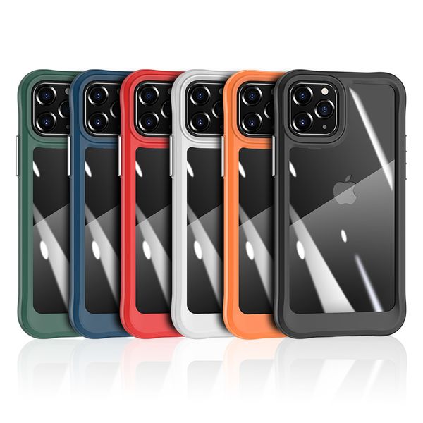 Casos de Armadura Clear Transparente Caso Híbrido à prova de choque Acrílico Acrílico TPU Case para iPhone 13 12 11 Pro Max XR XS x 8 Plus Samsung S20 Fe S21 Ultra A21S A12 A22 A32 A52 A72 A02S A02