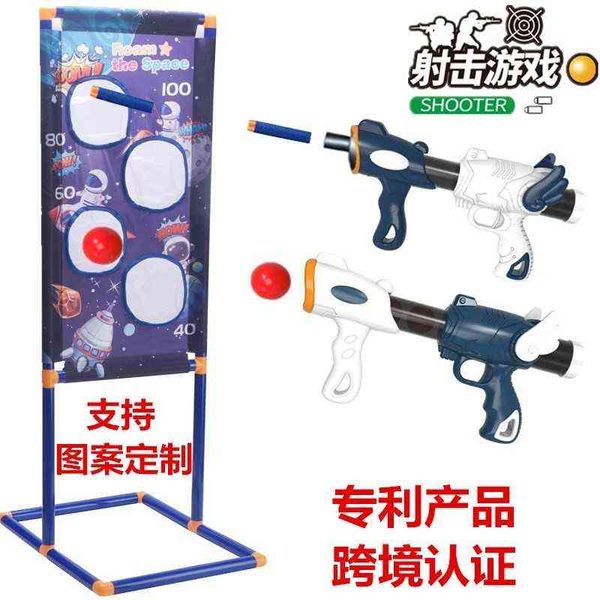 

soft bullet gun aerodynamic children eva ball shooting fixed mobile mesh bag target toy set