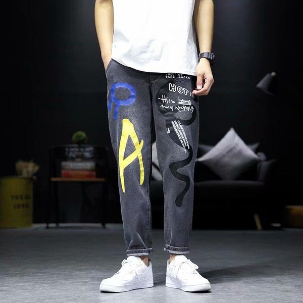 

men's pants fashion cargo korean style harajuku trend streetwear men casual elastic waist joggers clothing trousers, Black